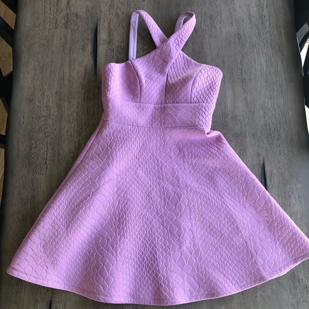 Lumier by Bariano Pastel Purple Criss-Cross A-Line Dress -XS